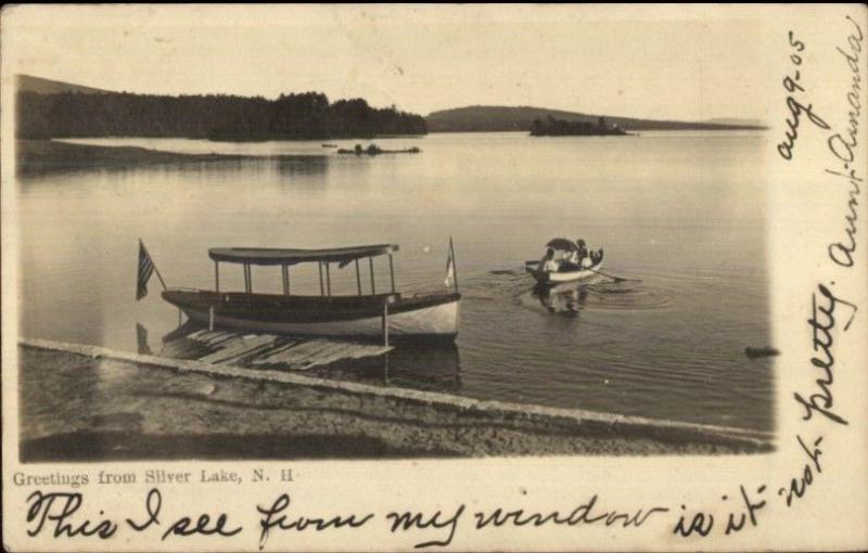 Boating - Silver Lake NH 1905 Cancel Real Photo Postcard