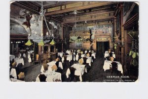 PPC POSTCARD ILLINOIS CHICAGO CONGRESS HOTEL ANNEX INTERIOR VIEW GERMAN ROOM FAC