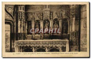 Old Postcard Caen Eglise Saint Pierre Details of The Interior