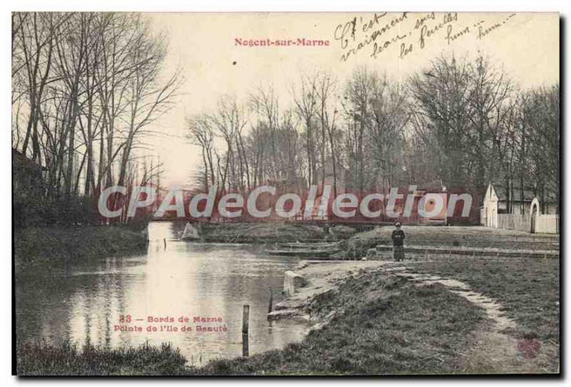 Old Postcard Nogent Sur Marne tip of the island of beauty