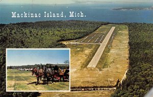 The New Airport Shown Horse Drawn Taxi At Airport Mackinac Island MI 