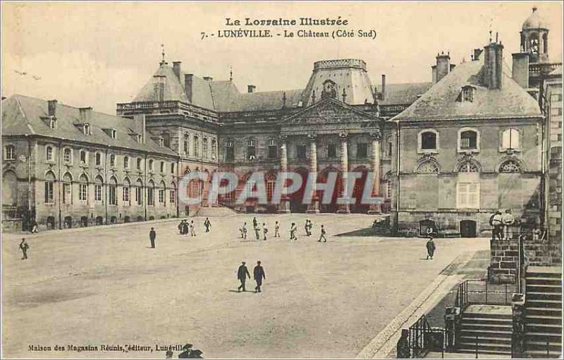 Old Postcard Luneville Lorraine Illustree Le Chateau (South Coast)