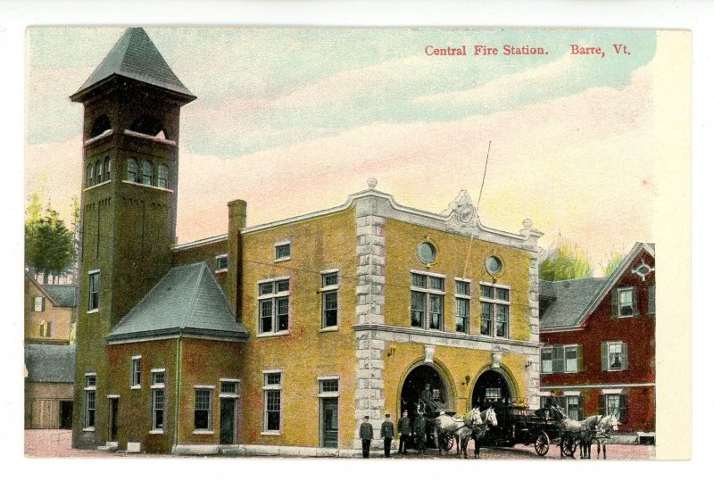 VT - Barre. Central Fire Station & Apparatus ca 1907