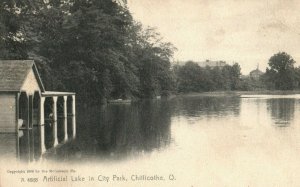 Circa 1900-06 Artificial Lake In City Park Chillicothe, Ohio Vintage Postcard P5