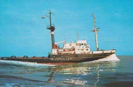 MS Friesland German Tug Boat Steamer Steam Ship Rare Postcard