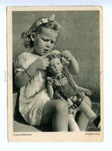 195930 GERMANY girl w/ DOLL Vintage postcard