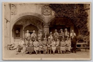 RPPC Heidlersburg Castle People And Dog In Courtyard Real Photo Postcard K30