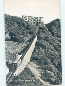 old rppc TRAIN GOING UP HILL Stanserhorn - Kulm - Nidwalden Switzerland HM1412