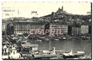 Old Postcard Marseille B R The Quai des Belges and Notre Dame de la Garde