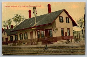 Boston & Maine  Railroad Station  Penacook  New Hampshire    Postcard  c1910