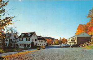 Stowe Vermont~The Yodler Inn~Volkswagen Beetle Parked~Autumn Trees~1967 Postcard