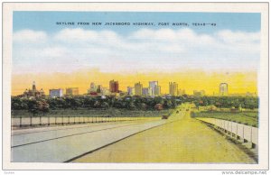 Skyline from New Jacksboro Highway, FORT WORTH, Texas, 30-40s