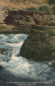 Vintage Postcard The Big Spring Largest Single Spring In The World Van Buren MO