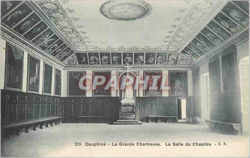 Old Postcard Dauphine La Grande Chartreuse Chapter Room