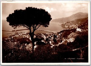 Salerno Panorama Italy View of the Buildings Mountains Real Photo RPPC Postcard