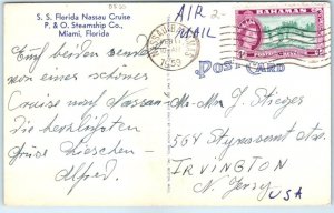 Postcard - S. S. Florida Nassau Cruise, P. & O. Steamship Co. - Miami, Florida