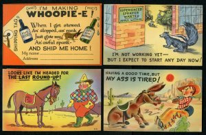 4 Comic Postcards Variety for Fun and Value