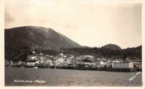 RPPC KETCHIKAN ALASKA SHORELINE REAL PHOTO POSTCARD (c. 1930s)