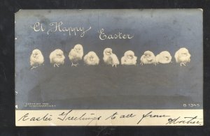 RPPC A HAPPY EASTER BABY CHICKS 1906 ROTOGRAPH REAL PHOTO POSTCARD BROOKLYN