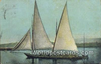 Barque sur le lac Lemal Geneve Swizerland Postal Used Unknown, Missing Stamp 