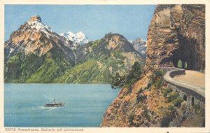 Switzerland navigation & sailing topic postcard Axenstrasse cruise ship