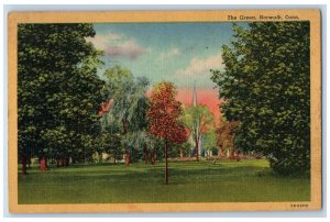 1952 Trees Grasses The Green Norwalk Connecticut CT Vintage Posted Postcard