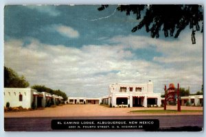 1960 Albuquerque New Mexico NM Postcard El Camino Lodge Building Fourth Street