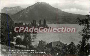 Old Postcard Menton St Bernard Beach and Bauges