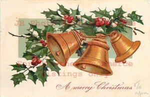 Christmas, PFB No 6769-3, Three Bells and Holly