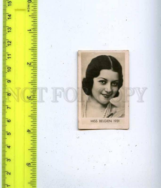 188462 Miss BELGIUM 1931 year Vintage photo CIGARETTE card