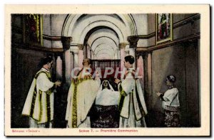 Postcard Old Bernadette First Communion