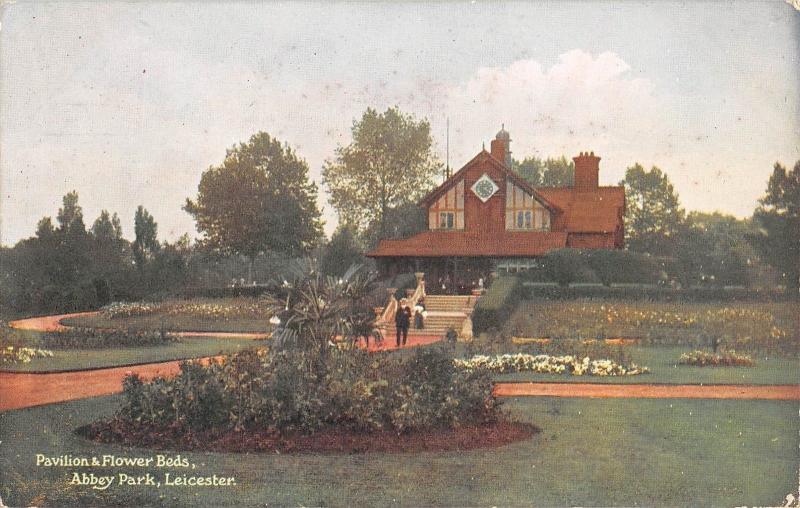 BR67644 leicester abbey park pavilion and flower beds    uk