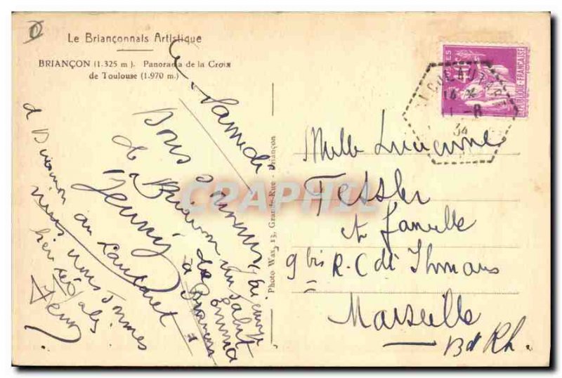 Old Postcard Briancon Panorama Cross of Toulouse