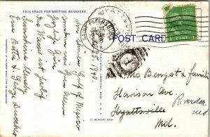 St. Petersburg, FL, In Beautiful Roser Park, Linen Vintage POSTMARKED POSTCARD