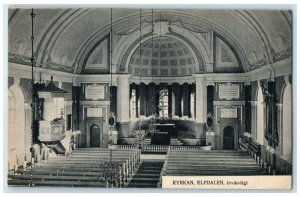 1909 Church Älvdalen Interior Dalarna County Sweden Posted Antique Postcard