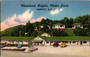 Mooreland Heights Motor Court Motel, Murphy NC Vintage Postcard N59