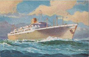 Postcard Ship Panama Line Twin Screw Steamships Cristobal