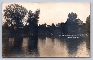 DS2/ Lake Gage Indiana RPPC Postcard Butler's Landing Shore Cottage  179