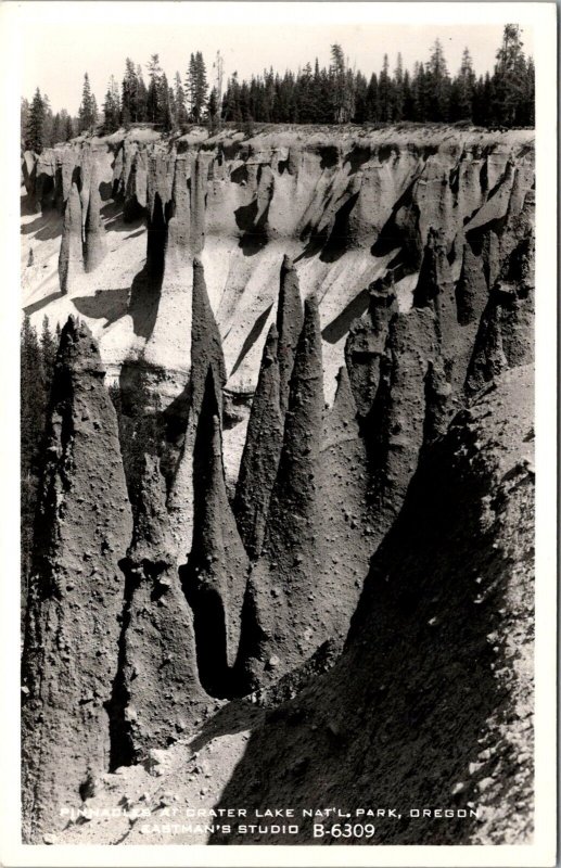 RPPC Pinnacles at Crater Lake National Park OR Vintage Postcard V73