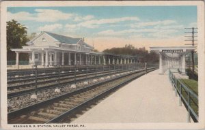 Postcard Reading Railroad Station Valley Forge PA