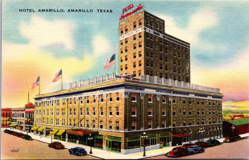 Amarillo TX Hotyel Amarillo Postcard unused 1930s/40s