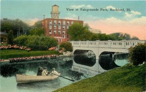 Boats Fairgrounds Park Rockford Illinois View #S205 C-1910 Postcard 20-8257