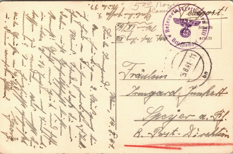 Vtg Hietzing Vienna Austria Schonbrunn Palace German Cancel RPPC 1940s Postcard