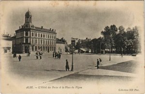 CPA ALBI L'Hotel des Postes et la Place du Vigan (1087401)