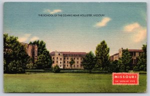 Hollister Missouri~School of the Ozarks On Lawn~Vintage Linen Postcard