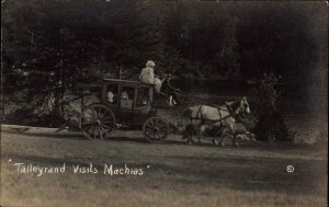 Machias Maine ME Talleyrand Horse and Carriage c1910 Real Photo Postcard