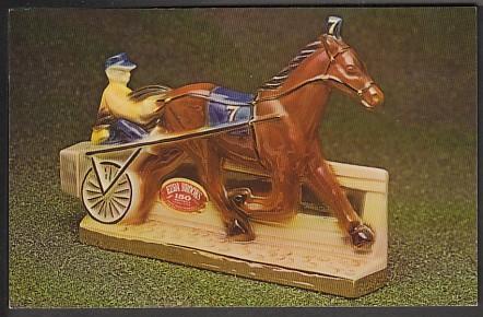 Ezra Brooks Whiskey Horse Racing Decanter Post Card PPC767