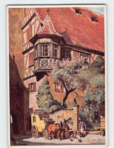 Postcard Erker am ehemaligen Judentanzhaus, Rothenburg ob der Tauber, Germany