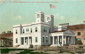 Michell Postcard 575 Gate House Entrance to US Navy Yard Mare Island CA Solano