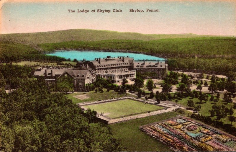 Pennsylvania Skytop The Lodge At Skytop Club Handcolored 1945 Albertype